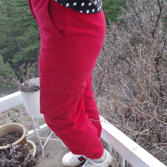 Red Cargo Pants By Forever 21 - Picture 4 of 6